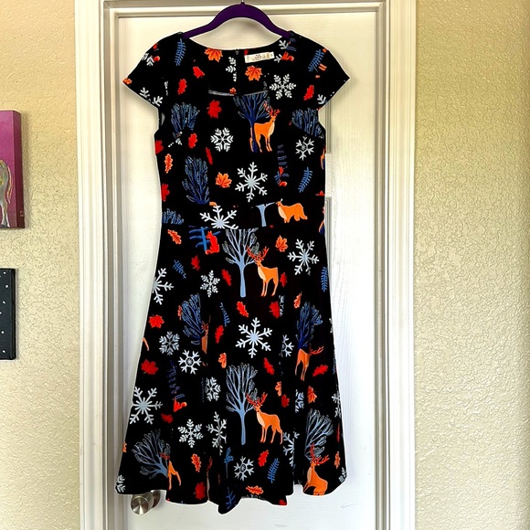 HR Homrain Deer Print Dress, NWOT - Picture 1 of 3